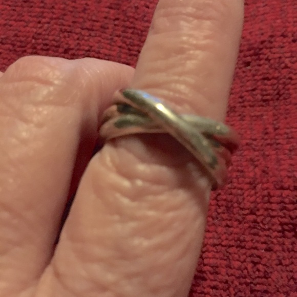 Sterling Silver sz 8 Vintage Puzzle Ring - Picture 5 of 7